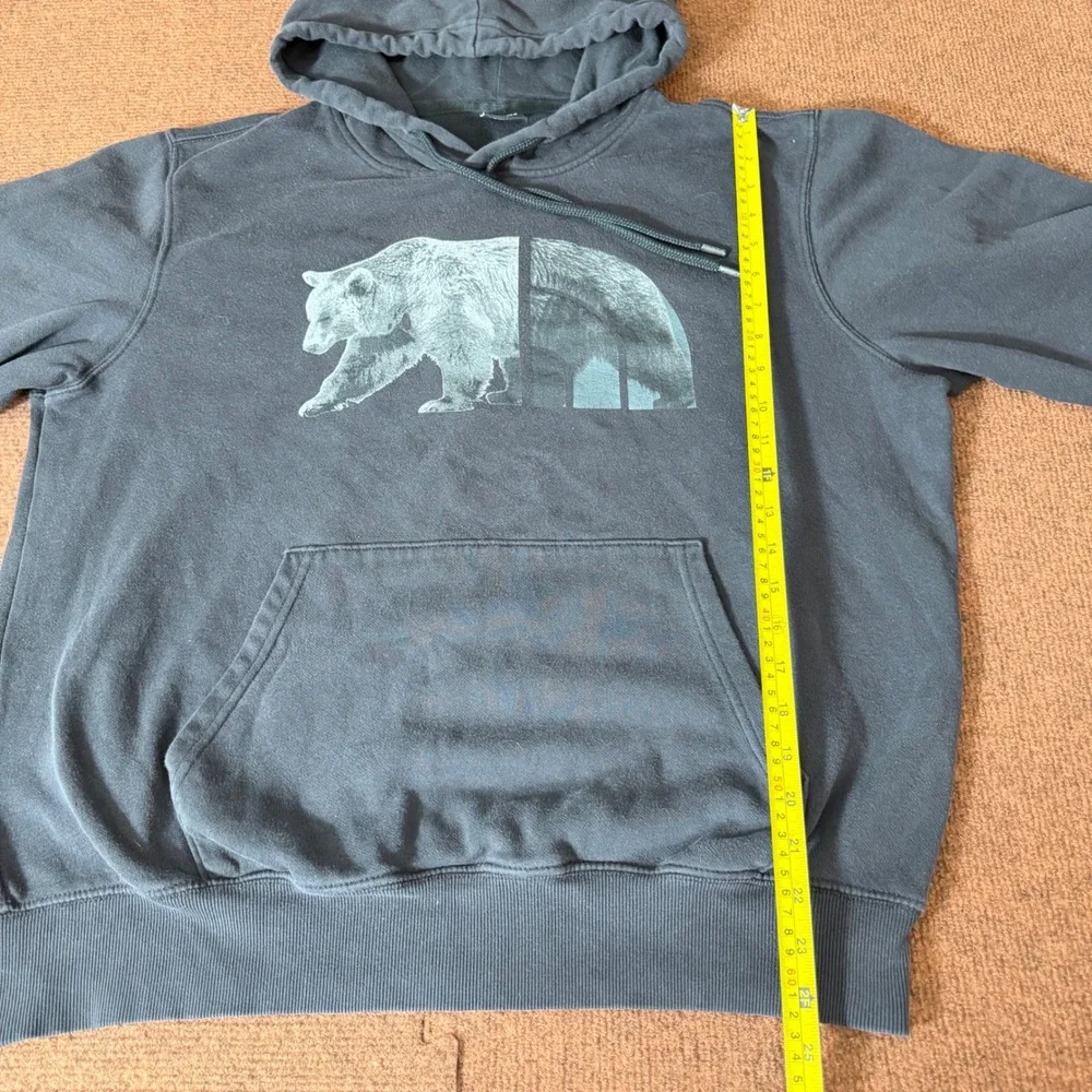 The North Face Mens gym Grizzly Bear Logo Hoodie Black Pullover Sweatshirt Large
